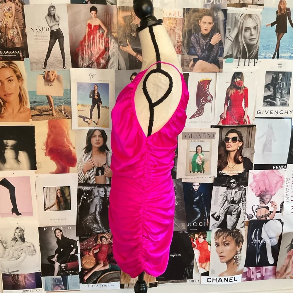 The Sei Ruched Silk Asymmetric Mini Dress - Picture 5 of 7
